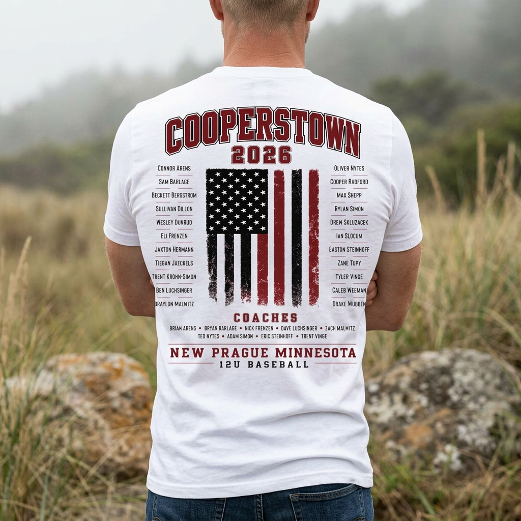 Cooperstown 2026 New Prague Team Softstyle Tee Gildan 64000